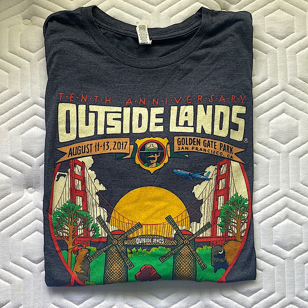 Outside Lands 10th anniversary lineup tee! Circa 2017